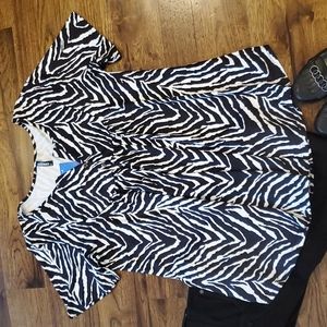 Womens Allegrace zebra print top size 1X